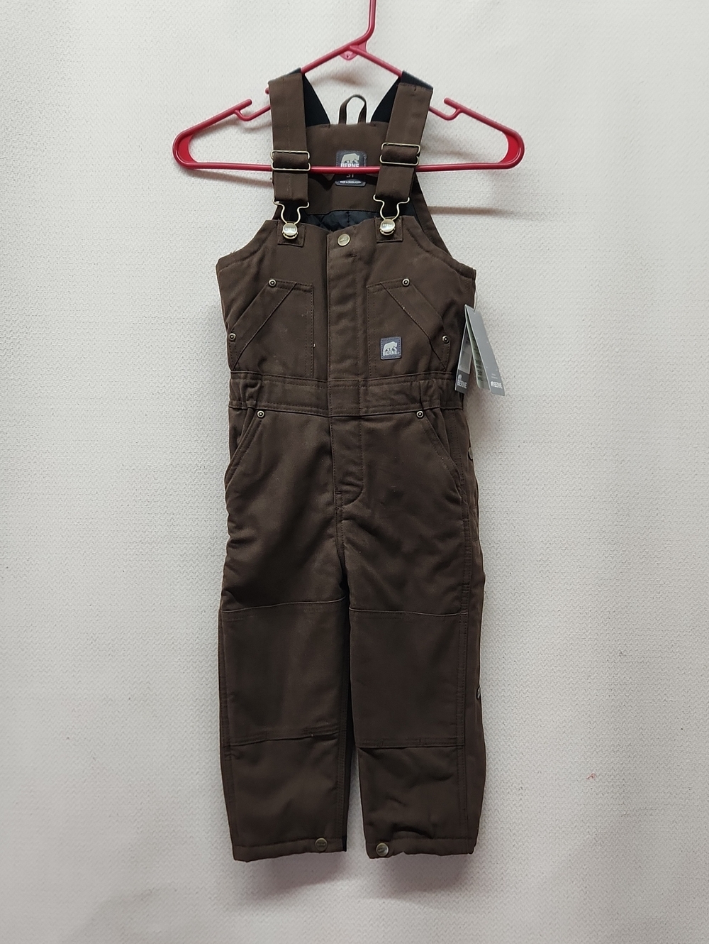 Kids Brown Insulated Overalls